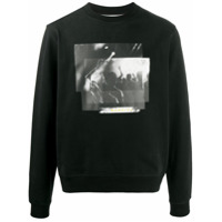 7 For All Mankind Moletom de algodão com estampa gráfica - Preto