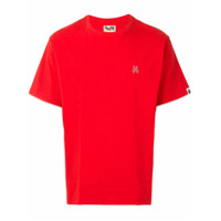 A BATHING APE® Camiseta decote careca com detalhe bordado - Vermelho