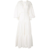 Acler Vestido longo com ilhoses Hender - Branco