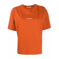 Acne Studios Camiseta de algodão com estampa de logo - Laranja