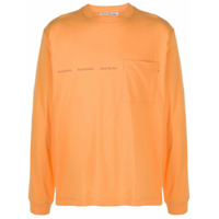 Acne Studios Camiseta mangas longas com estampa de logo - Laranja