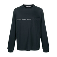 Acne Studios Camiseta mangas longas com estampa de logo - Preto