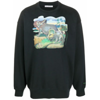 Acne Studios dinosaur print sweatshirt - Preto
