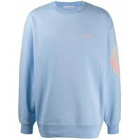Acne Studios Moletom com mangas raglan e estampa de logo - Azul