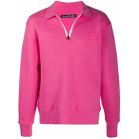 Acne Studios Moletom oversized com patch de logo - Rosa