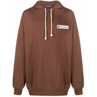 Acne Studios Moletom unissex com logo e capuz - Marrom