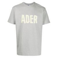 Ader Error Camiseta de algodão com estampa de logo - Cinza