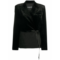 Aganovich Blazer de veludo com transpasse - Preto