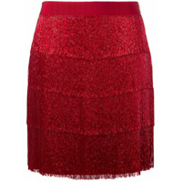 Alberta Ferretti beaded layered skirt - Vermelho