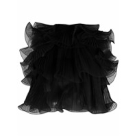 Alberta Ferretti Blusa com decote posterior em V e babados - Preto