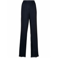 Alberta Ferretti Calça cintura alta com pregas - Azul