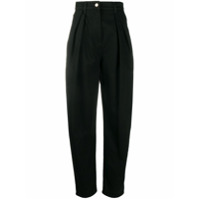 Alberta Ferretti Calça cintura alta com pregas - Preto