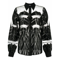 Alberta Ferretti Camisa com recorte translúcido geométrico - Preto