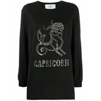 Alberta Ferretti Camiseta Capricorn com aplicação de cristais - Preto
