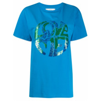 Alberta Ferretti Camiseta Love Me com aplicações - Azul