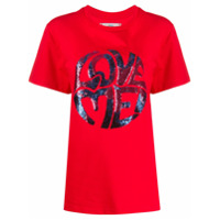 Alberta Ferretti Camiseta Love Me com aplicações - Vermelho