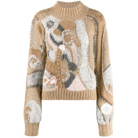 Alberta Ferretti colour-block embroidered sweater - Neutro