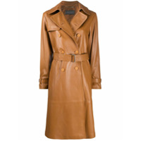 Alberta Ferretti double-breasted leather coat - Neutro