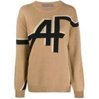 Alberta Ferretti intarsia-knit logo jumper - Marrom