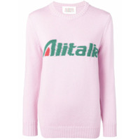Alberta Ferretti Suéter Alitalia de tricô - Rosa