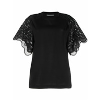 Alberta Ferretti Vestido com bordado inglês e acabamento inglês - Preto