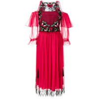 Alberta Ferretti Vestido com recortes vazados - Vermelho