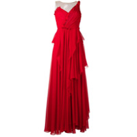 Alberta Ferretti Vestido de festa drapeado - Vermelho