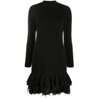 Alberta Ferretti Vestido mini com acabamento de babados - Preto