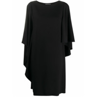 Alberta Ferretti Vestido reto drapeado - Preto