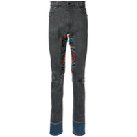 Alchemist Calça jeans skinny com patchwork bordado - Azul