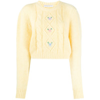 Alessandra Rich Suéter de tricô e lã alpaca - Amarelo