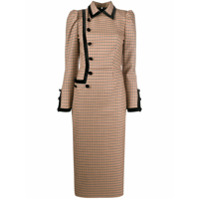 Alessandra Rich Vestido com estampa xadrez - Neutro