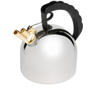 Alessi Water Kettle With Whistle - Prateado