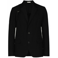 Alexander McQueen Blazer com abotoamento simples e detalhe de tira - Preto