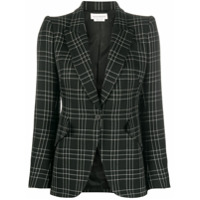 Alexander McQueen Blazer slim com estampa xadrez - Preto