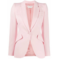 Alexander McQueen Blazer slim de lã virgem - Rosa