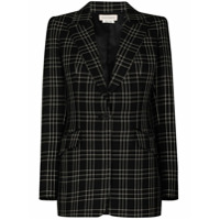 Alexander McQueen Blazer xadrez de lã virgem - Preto