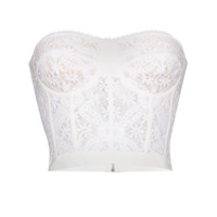 Alexander McQueen Blusa com corset e renda floral - Branco