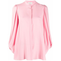 Alexander McQueen Blusa com drapeado nas mangas - Rosa