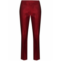 Alexander McQueen Calça alfaiataria de seda - Vermelho