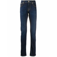 Alexander McQueen Calça jeans com logo bordado - Azul