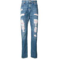 Alexander McQueen Calça jeans com sobreposição - Azul