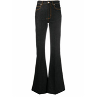 Alexander McQueen Calça jeans flare com cintura alta - Preto