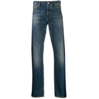 Alexander McQueen Calça jeans reta com listra lateral - Azul