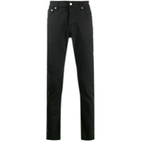 Alexander McQueen Calça jeans reta com listra lateral - Preto