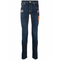 Alexander McQueen Calça jeans skinny com patch do logo - Azul