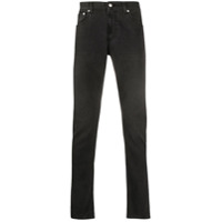 Alexander McQueen Calça jeans slim com logo bordado - Preto