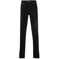 Alexander McQueen Calça jeans slim com logo bordado - Preto