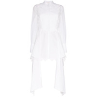 Alexander McQueen Camisa assimétrica com acabamento de renda - Branco