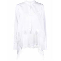Alexander McQueen Camisa assimétrica com detalhe de renda - Branco